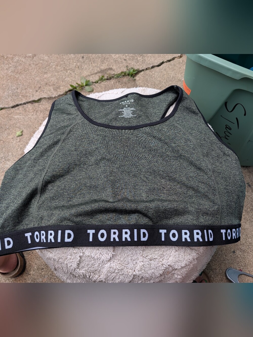 NWOT Torrid Khaki Green Sports Bra Size 5